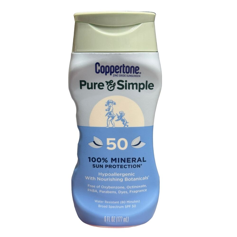 Coppertone, Pure & Simple, 100% Mineral Sun Protection, SPF 50, 6 fl oz